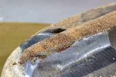 K 72 Pintail - keel erosion taped and filled.JPG K 72 Pintail - keel erosion taped and filled.JPG