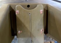 Transom Drain 05 - Motor Board bedded and fastened.JPG