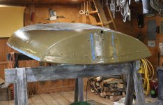 CAIRD - first hull paint + taping.JPG