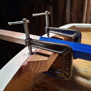 sm 7 Model 26 - Stern Block clamped CLOSEUP.jpg