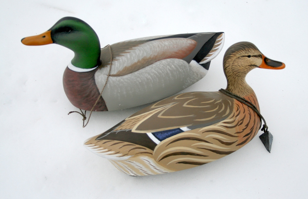 13 sm SJS hollow pine Mallard Pair in Snow.JPG