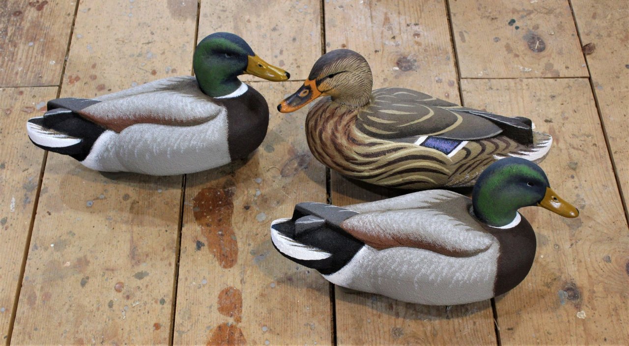 2 sm Homer Mallards - 3 done in shop.JPG